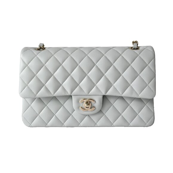 Chanel Caviar Quilted Double Flap Light Grey - Picture 1 of 3
